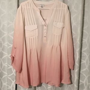Avenue peach gauze blouse size 26/28